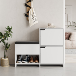 HANAH HOME Cipelarnik Haven Shoe Bench White