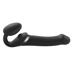 strap-on-me Multi Orgasm Strap-On Vibrator with Licking Stimulator Black L