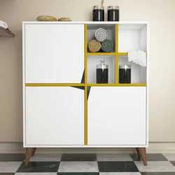 Hanah Home Komoda Pulse 100x115x30cm Belo-Žuta