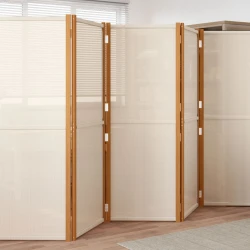 Sobna pregrada sa 6 panela krem bijela 420 x 180 cm