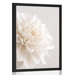 Plakat beli cvetni listi - 60x90 black