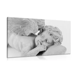 Slika črnobeli speči angelček - 30x20