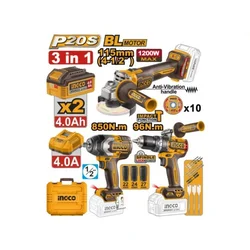 INGCO COSLI251292E AKU SET (BUŠ 96NM+BRUS+UD.ODVIJAČ 850NM) SUPER