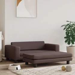 Krevet za pse s produžetkom smeđi 100 x 50 x 30 cm umjetna koža