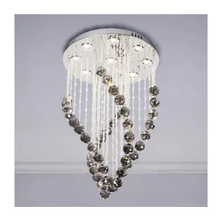 LED kristalno plafonsko svetlo NAURU LED/30W/230V prečnik 40 cm hrom/crna + daljinski upravljač