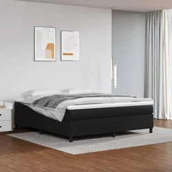 Krevet s oprugama i madracem crni 180 x 200 cm od umjetne kože