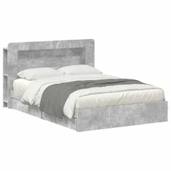 Okvir kreveta s pohranom s ladicama Betonska siva 135 x 190 cm