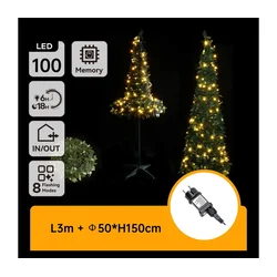 Aigostar - LED spoljašnja novogodišnja jelka 100xLED/230V 1,5m IP44 zelena topla bela