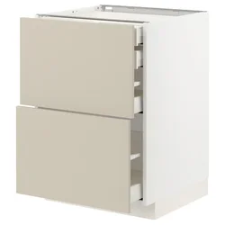 METOD / MAXIMERA Pod.orm.2front/2dnj/1srd/1vis.fiok, bela/Havstorp bež, 60x60 cm