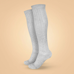 BeastPink Knee High Wool Socks Grey