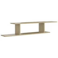 Zidna TV polica boja hrasta 125 x 18 x 23 cm konstruirano drvo