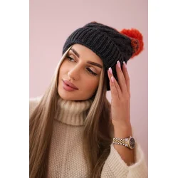 marka niezdefiniowana Cap with fleece Ilona K218 graphite+foxy