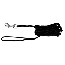 Pleten povodec za pse, črn - 10m