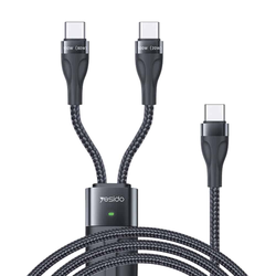 Yesido - podatkovni kabel (CA88) - Type-C do 2 x Type-C 100 W 480 Mbps 140 cm - crni