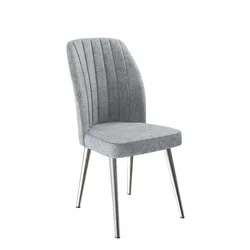 Hanah Home set trpezarijskih stolica Platinum 6 kom, siva tkanina Jerry, hromirane metalne noge