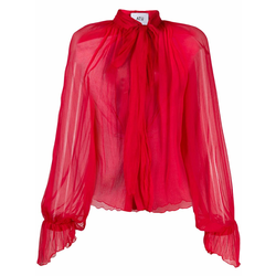 Atu Body Couture - silk pussybow blouse - women - Red