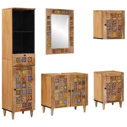 Set namještaja za kupaonicu 5 pcs Prirodna Čvrsto drvo manga