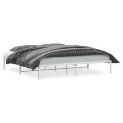 Vidaxl Kovinski posteljni okvir bel 200x200 cm