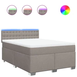 Vidaxl Box spring postelja z vzmetnico taupe 160x200 cm blago