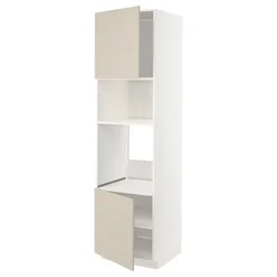 METOD Visoki element za ugradne uređaje, bela/Havstorp bež, 60x60x220 cm