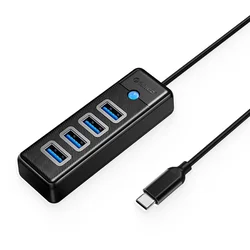 Orico ADAPTER ZA RAZDELILNIK 4V1 USB-C NA 4X USB-A HITR PRENOS, ČRN