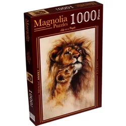 Magnolia - Puzzle Lev in njen dojenček - 1 000 kosov
