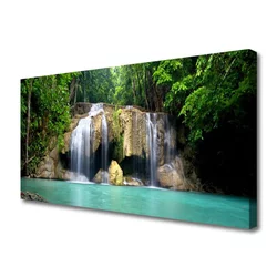 tulup.si Slika na platnu Drevo slap narava 125x50 cm