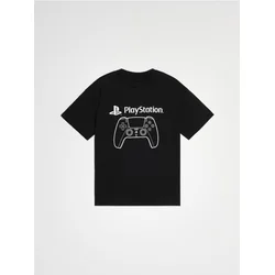 Sinsay - Oversize pamučna majica sa PlayStation printom - crno