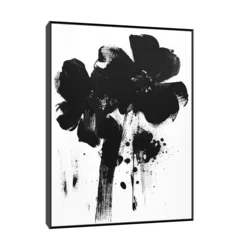 Canvas Slika na platnu Crno beli cvet, Sa ramom, 45 x 60 cm, Crni