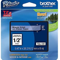 Brother Lam.traka 12mm crno/providno ( TZE131 )