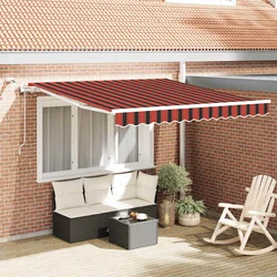 Skrovita tenda S LED lampica Narančasta i smeđa 300 x 250 cm