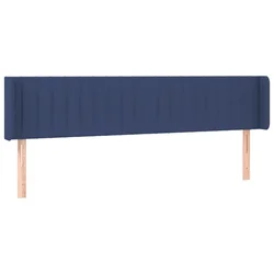 Vidaxl Vzglavje z ušesi modro 203x16x78/88 cm blago