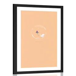 Plakat s paspartujem rastlinski mehurček - 40x60 white