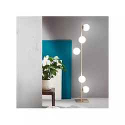 Ondaluce - Podna lampa MONILE 5xE14/10W/230V 170 cm zlatna/bela