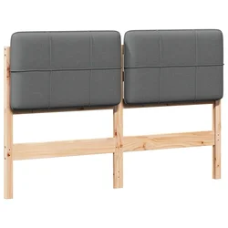 Vidaxl Tapecirano vzglavje z vzglavjem Rjava in svetlo siva 140 cm