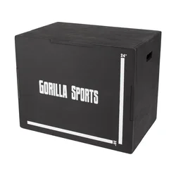 GORILLA SPORTS Pliometrijska kutija Plyo Box / Kutija za Crossfit (crna)