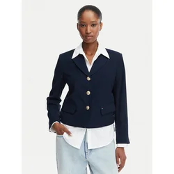Tommy Jeans Blazer Gold-tone Button Regular Fit Cropped Blazer  mornarska