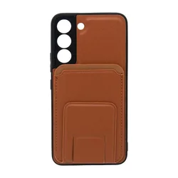 Maska za telefon LEATHER MAGSAFE WALLET za Samsung S22, Kafa