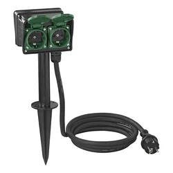 Northix Vrtna vtičnica Schuko 4-kraka 2M 3x2,5 mm2