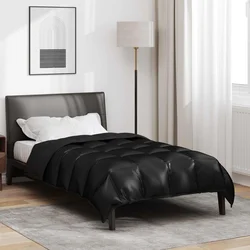 Zimska pokrivača Crna 155 x 220 cm Saten i mikrovlakna