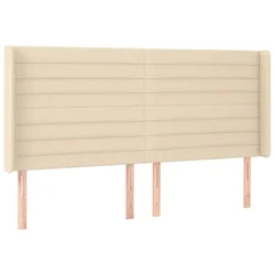 Vidaxl Vzglavje z ušesi krem 183x16x118/128 cm blago