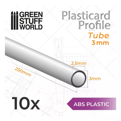 Perfil Plasticard - Tubo Redondo 3mm / ABS Tube 3mm PACK