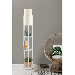 Aberto Design Podna lampa Circle Nora, 135 cm, E27, Bela