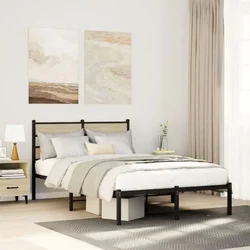shumee vidaXL Kovinski posteljni okvir, brez vzmetnice, hrast sonoma, 120x190 cm