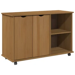 Vidaxl Gležnji kabinet s kolesom Medeno rjava 100 x 39 x 65,5 cm