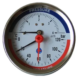 shumee Termomanometer 6 bar 120°C zadnji vhod 1/2”