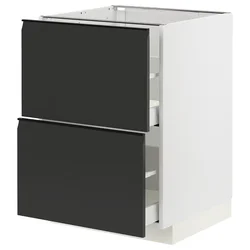 METOD / MAXIMERA Pod.element, 2fronta/2vis.fioke, bela/Upplöv boja antracita, mat, 60x60 cm