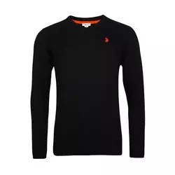 U.S. POLO ASSN. Pulover ognjeno rdeča/črna