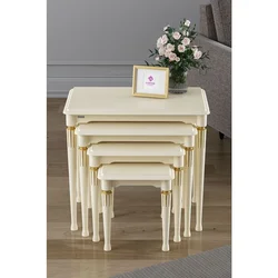 Hanah Home set od 4 umetnutih stočića Zeyra Avangart, krem