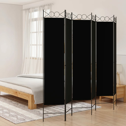 vidaXL Paravan 6-delni črn 240x200 cm blago